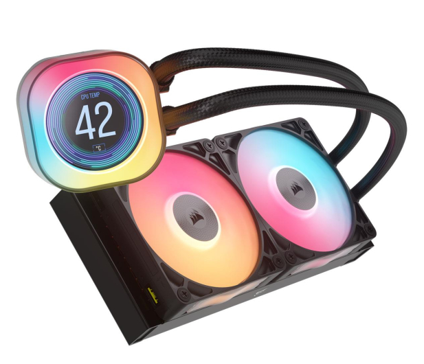 CORSAIR iCUE LINK TITAN 240 RX LCD 2x120mm - 1286793 - zdjęcie 2